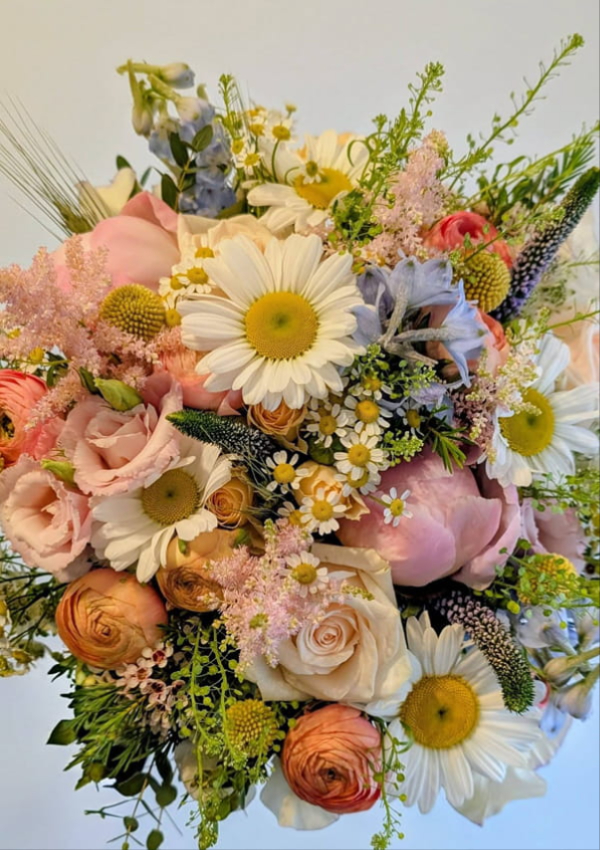 Seasonal wedding flowers for a North Wales celebration by Elimay's Flowers